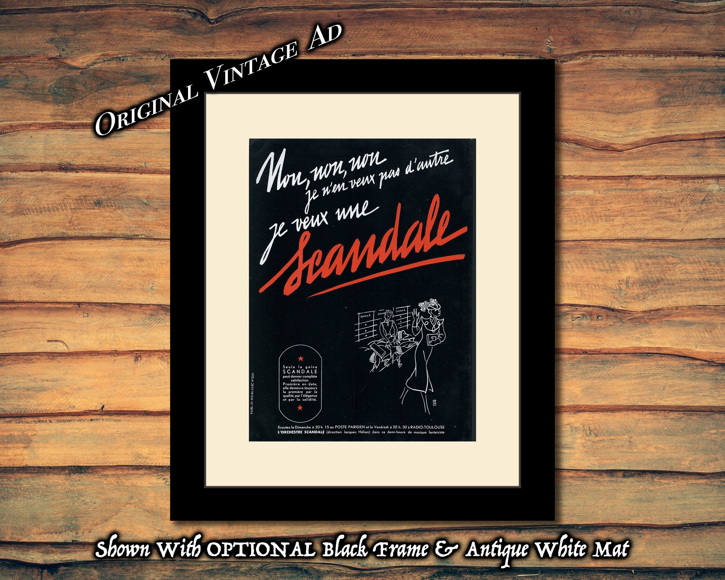 1938 Scandale Lingerie Vintage French Print Ad