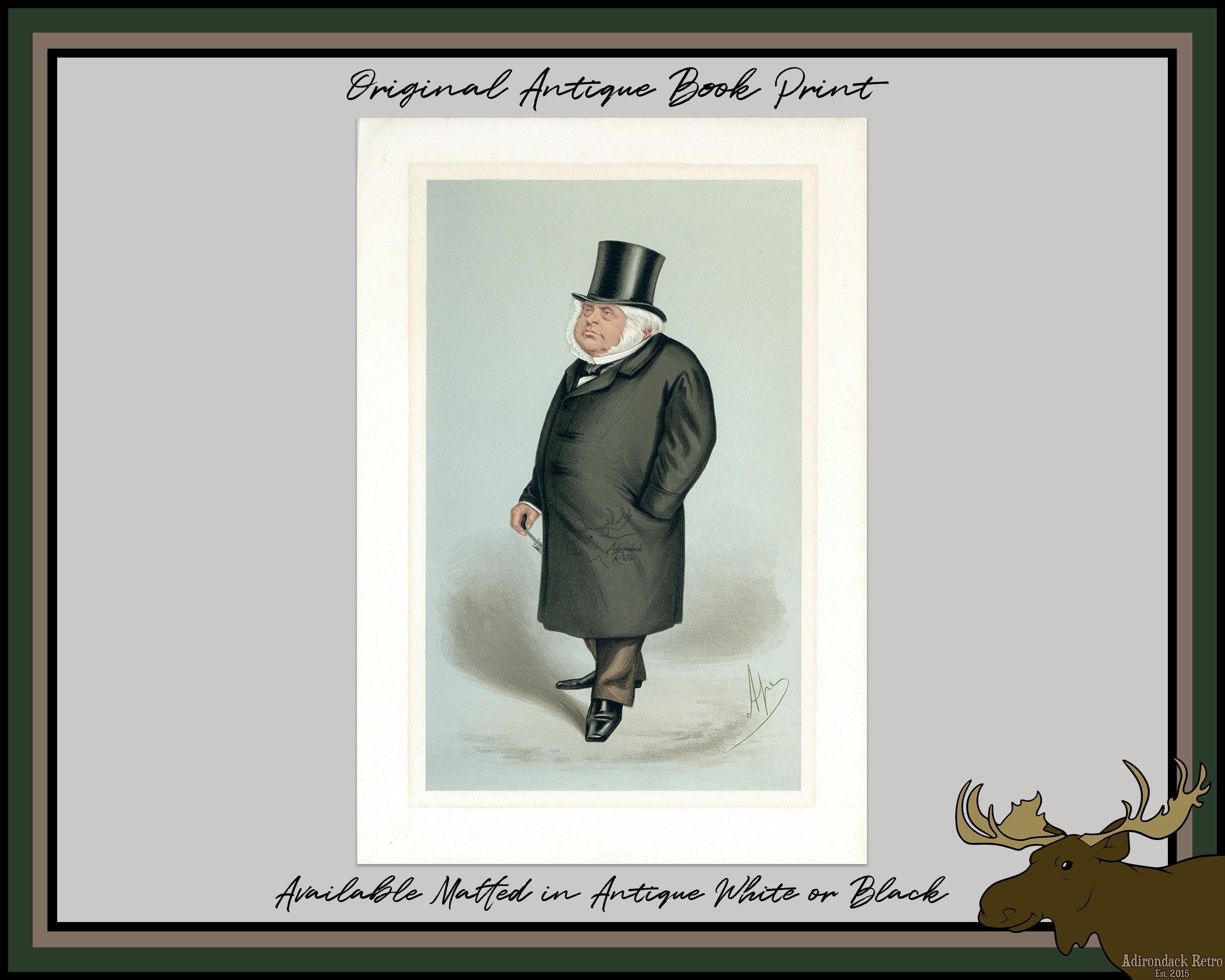 1889 Vanity Fair Proof Plate by APE - John Bright Caricature Print