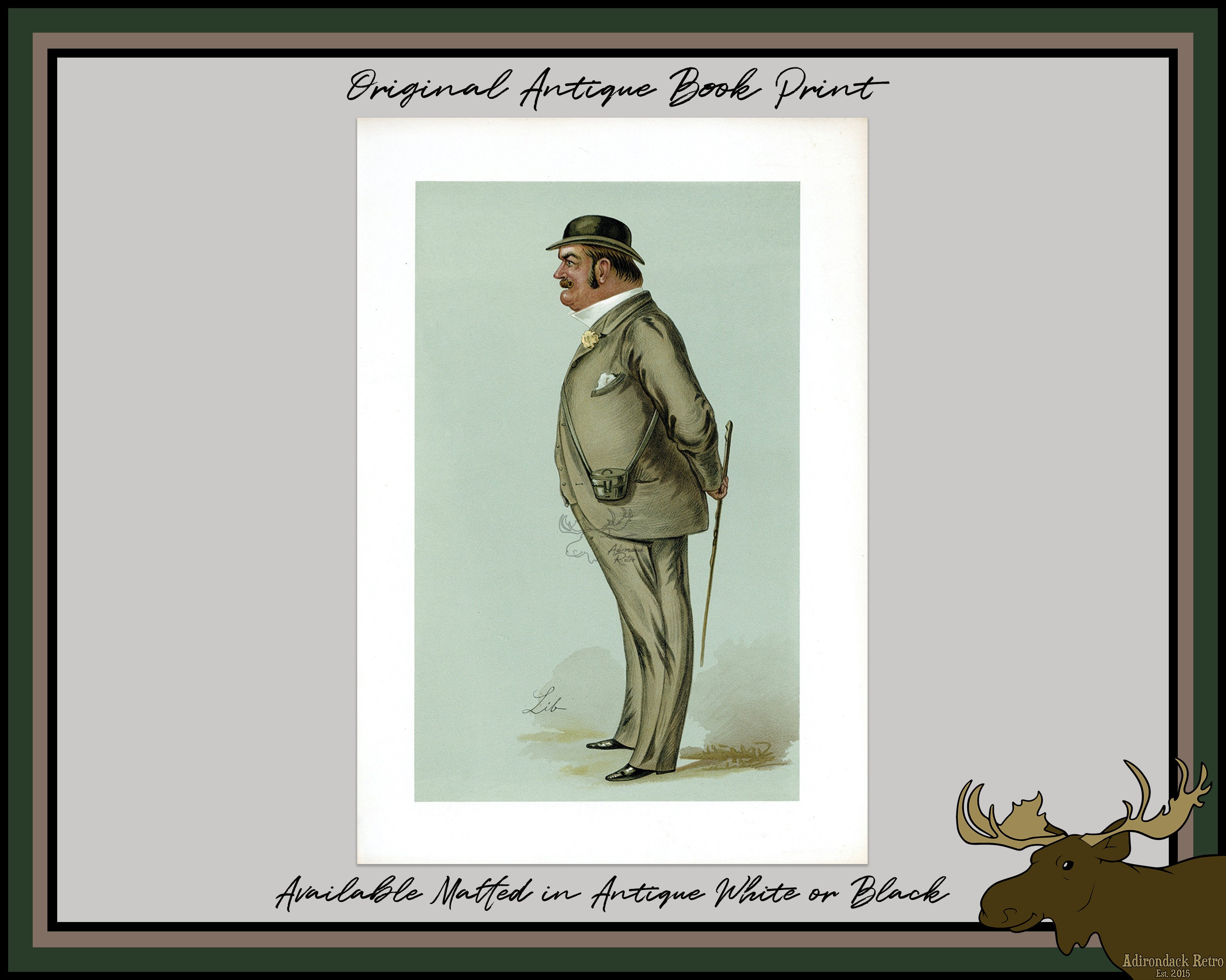 1889 Vanity Fair Caricature Proof Plate by Lib - George Higginson Allsopp Spy Print