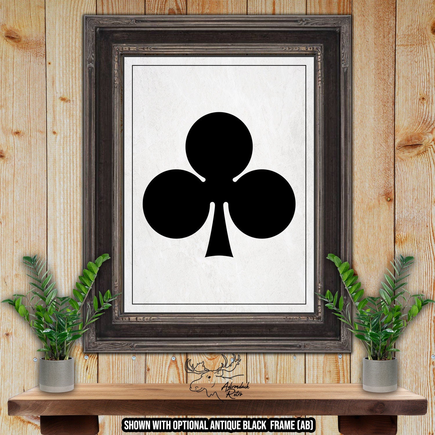 Clubs Playing Card Suit Giclee Fine Art Print at Adirondack Retro