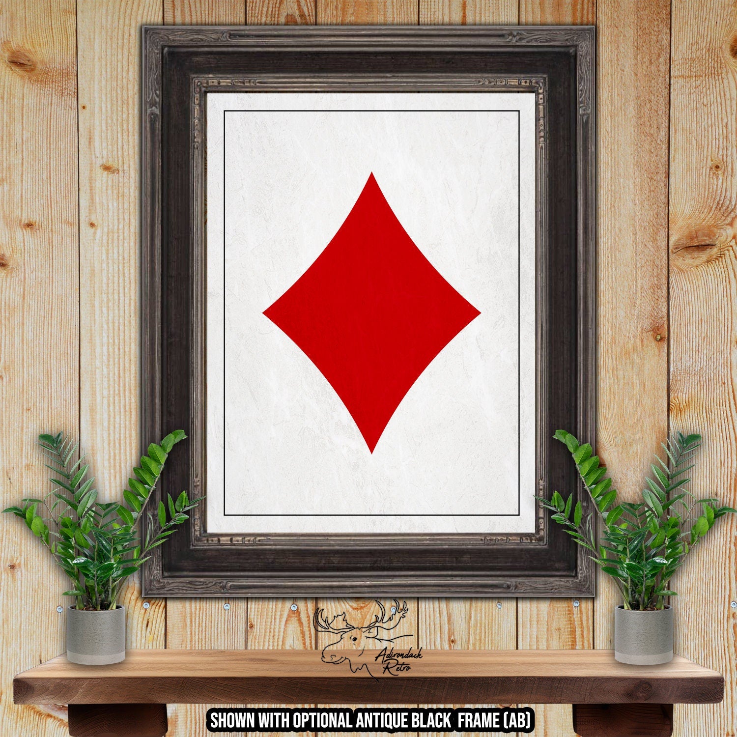 Diamonds Playing Card Suit Giclee Fine Art Print at Adirondack Retro