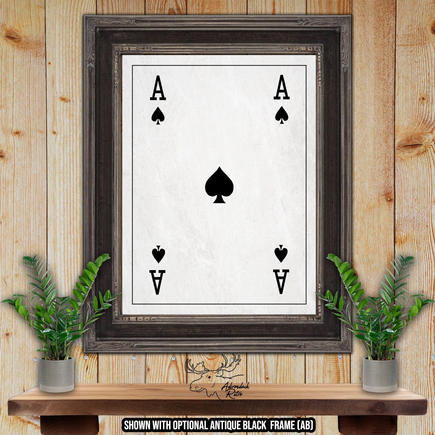 Ace of Spades Playing Card Fine Art Print at Adirondack Retro