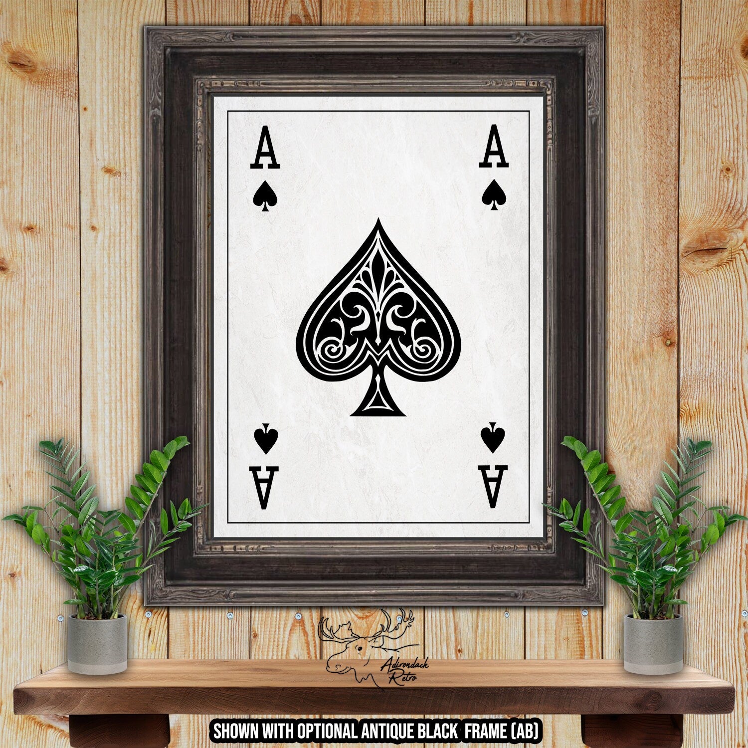 Ace of Spades Playing Card Fine Art Print - Death Card Poster Art at Adirondack Retro