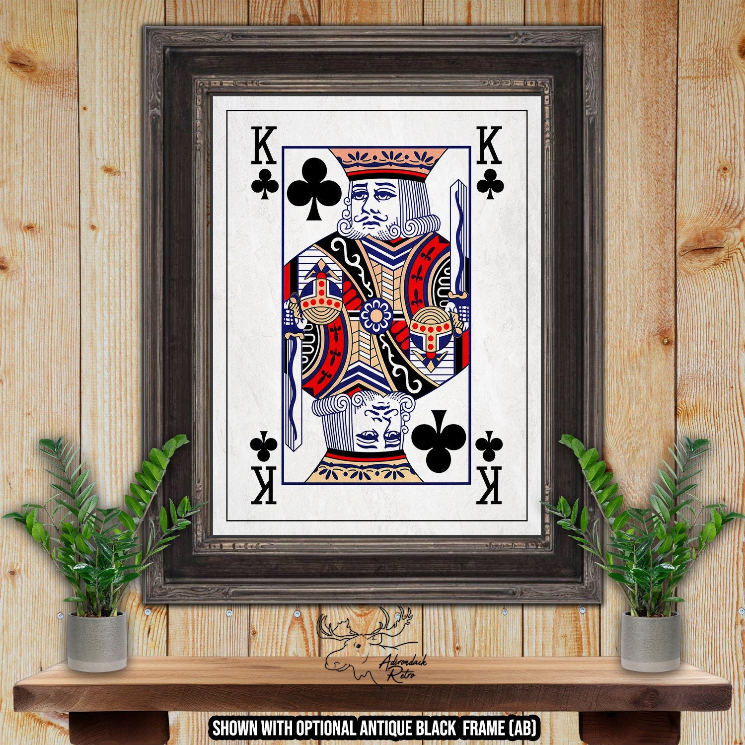 King of Clubs Giclee Fine Art Poker Print at Adirondack Retro