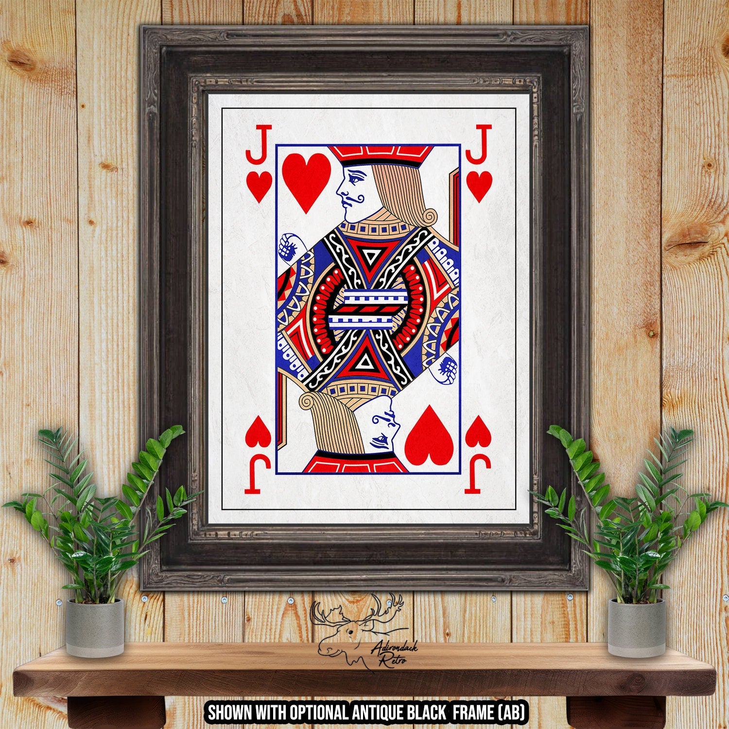 Jack of Hearts Fine Art Poker Print - One-Eyed Jack Playing Card Poster at Adirondack Reto