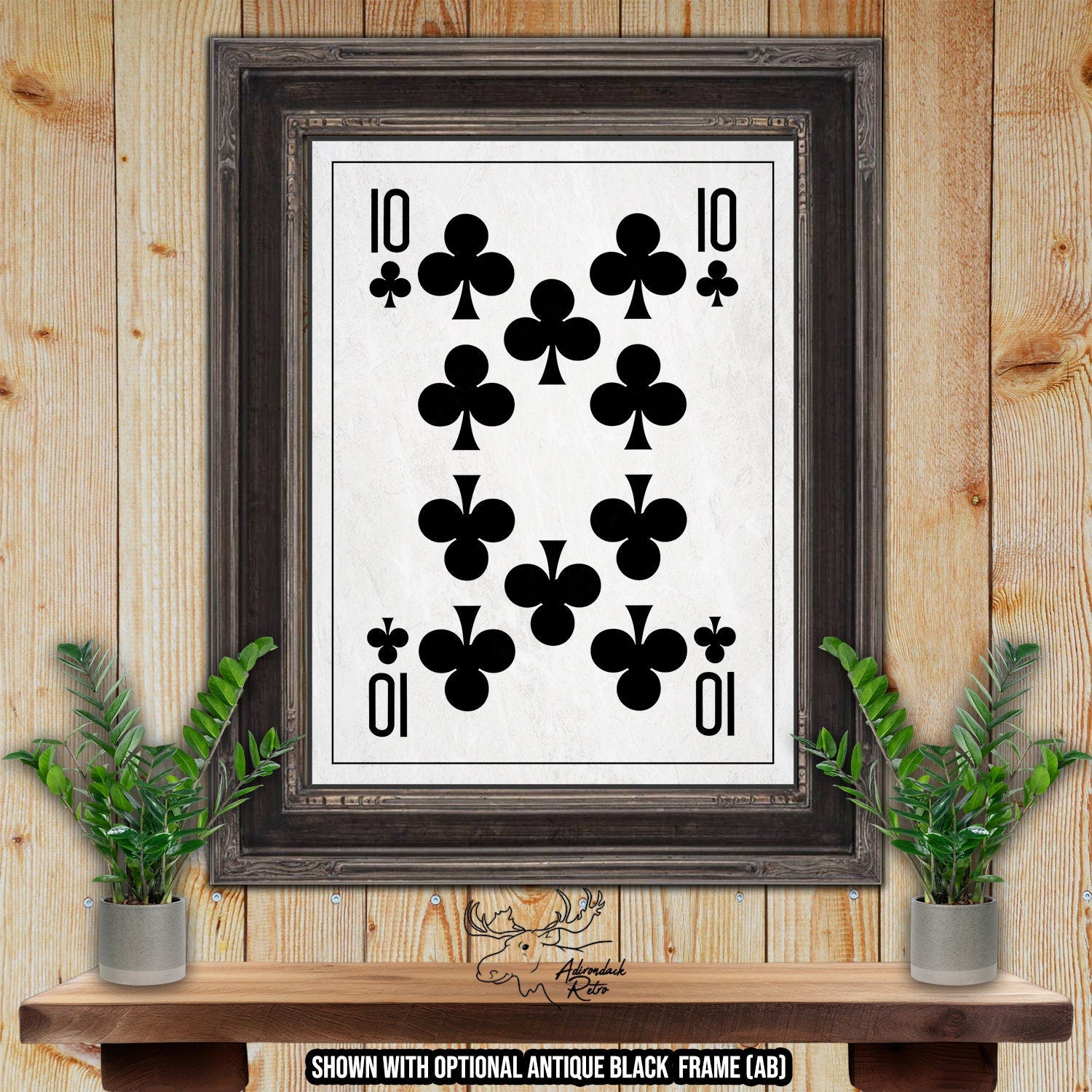 Ten of Clubs Fine Art Poker Print - Playing Card Poster at Adirondack Retro