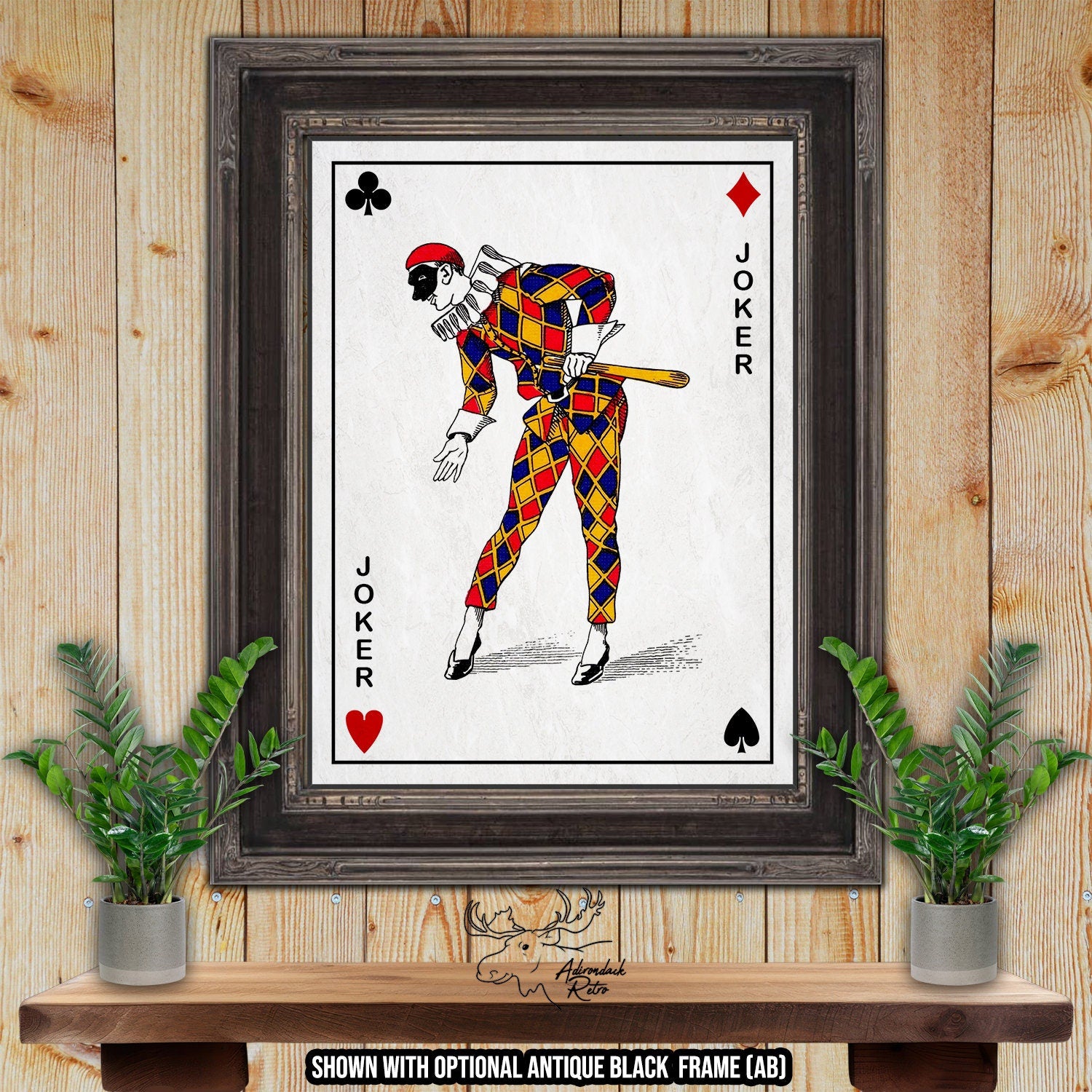 Joker Playing Card Fine Art Print - Playing Card Poster at Adirondack Retro