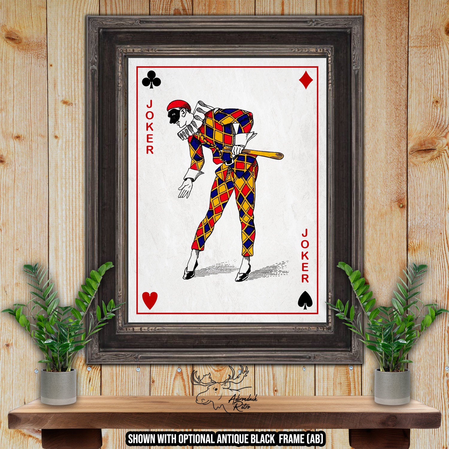 The Joker Playing Card Art Print at Adirondack Retro