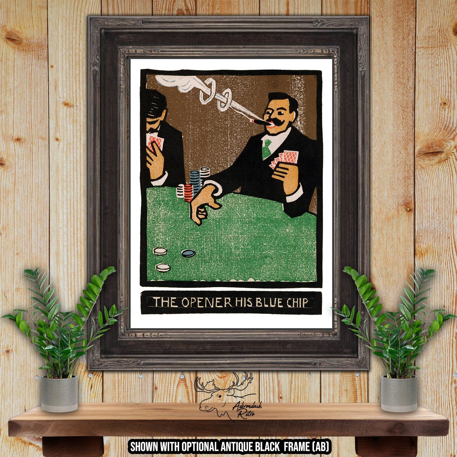 The Opener His Blue Chip by Frank Holme Fine Art Poker Rubaiyat Print at Adirondack Retro