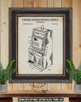 Slot Machine Patent Print - Historic 1995 Gaming Machine Invention at Adirondack Retro