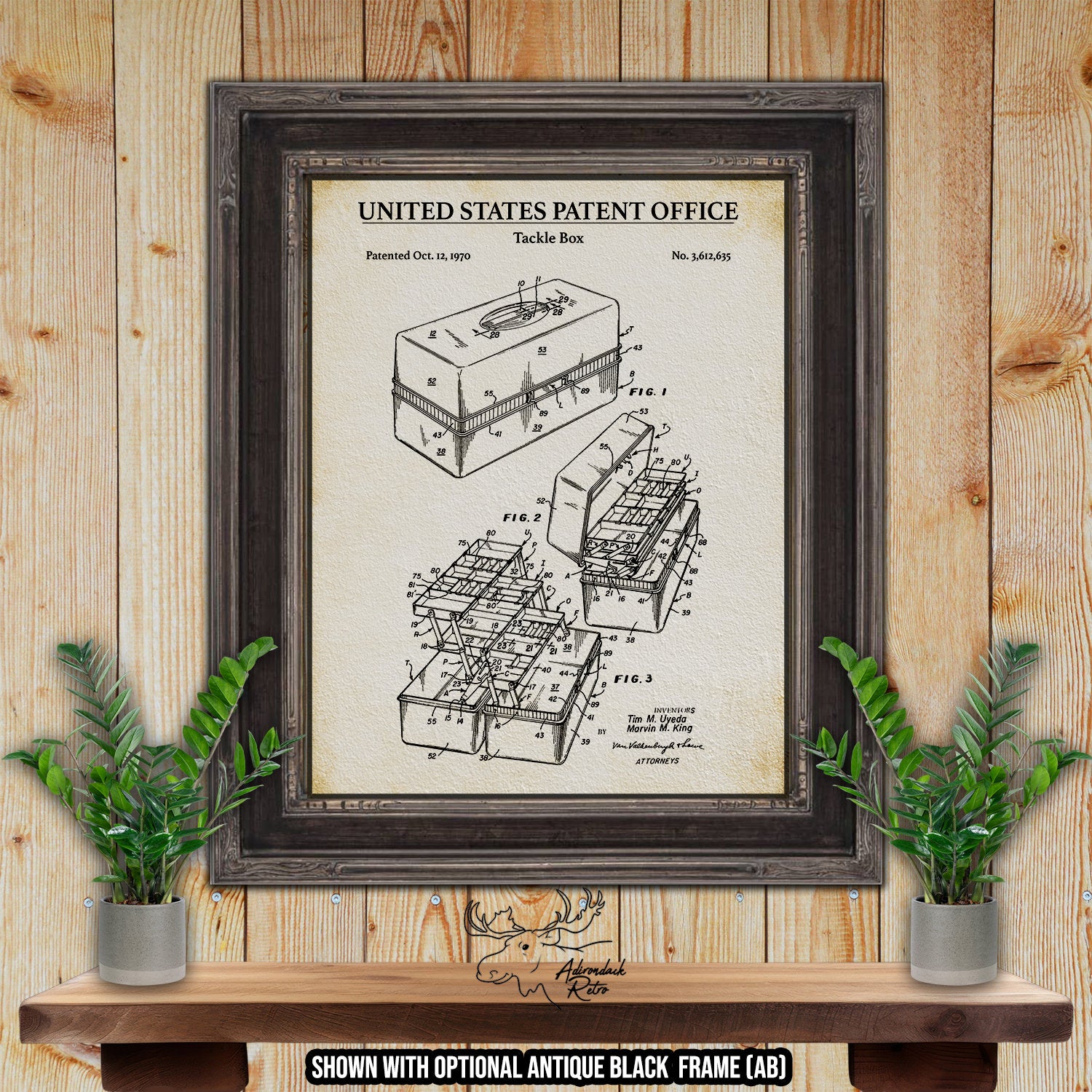 Tackle Box Patent Print - 1970 Fishing Invention at Adirondack Retro