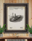 Commercial Fishing Boat Patent Print - 1891 Fishing Invention at Adirondack Retro
