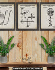 Ice Fishing Patent Print Set of 3 at Adirondack Retro
