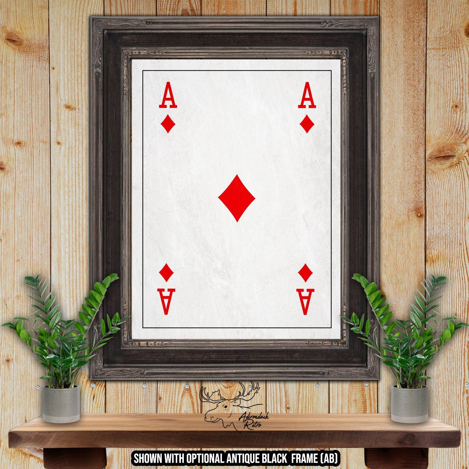 Ace of Diamonds Playing Card Fine Art Print at Adirondack Retro