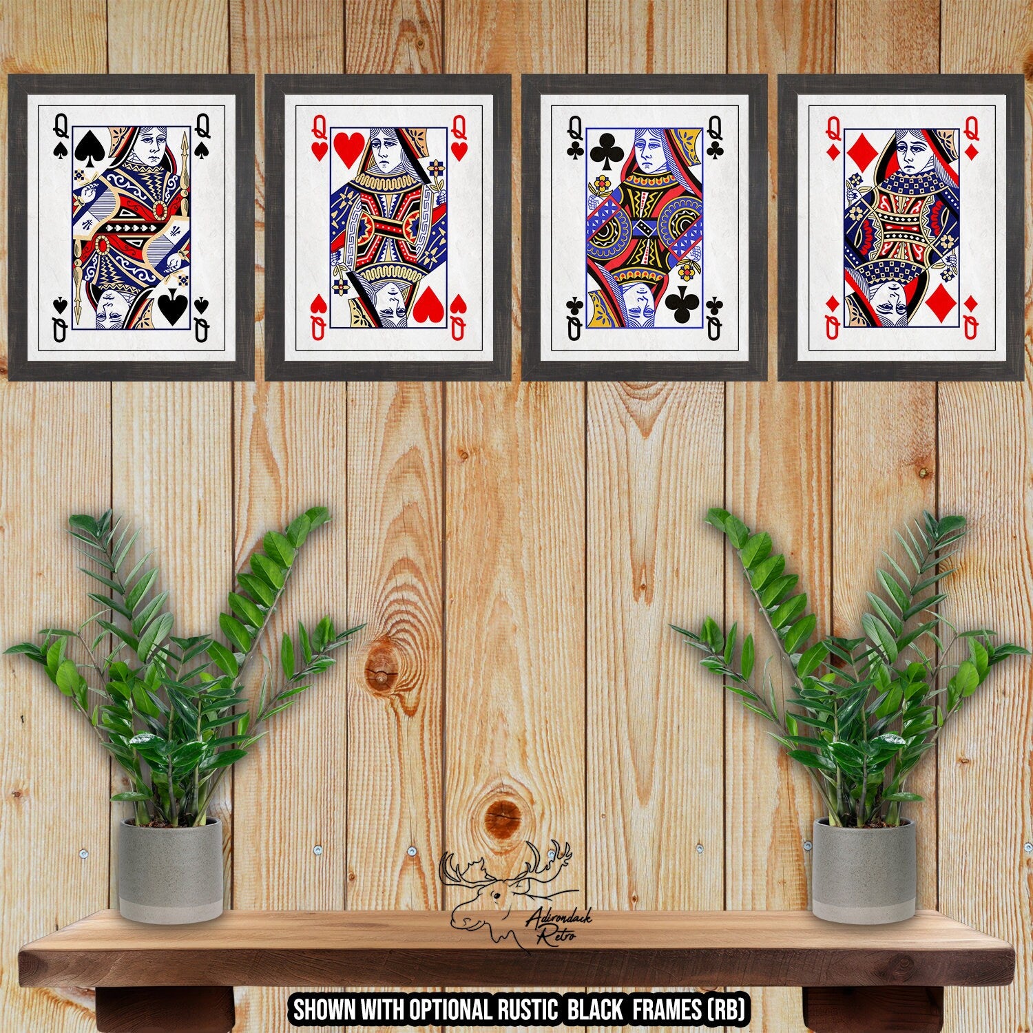 Four Queens Poker Set of Fine Art Prints at Adirondack Retro