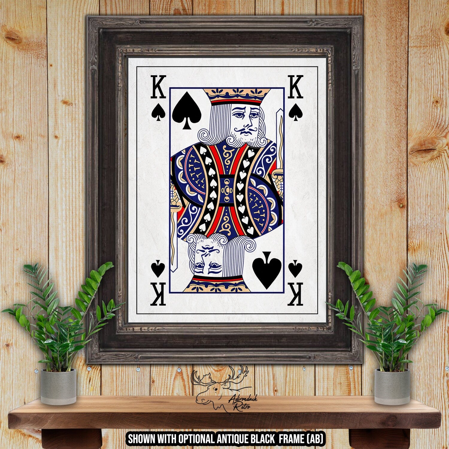 King of Spades Giclee Fine Art Poker Print - Playing Card Poster at Adirondack Retro
