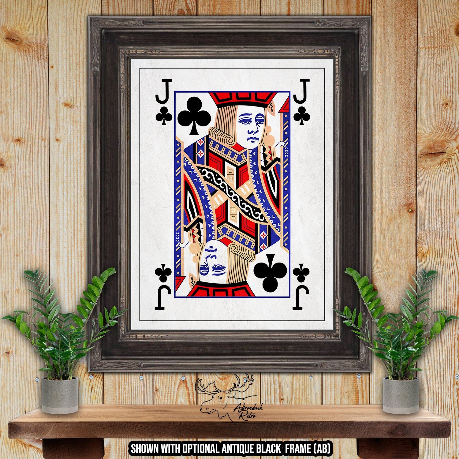 Jack of Clubs Fine Art Poker Print - Playing Card Poster at Adirondack Rertro