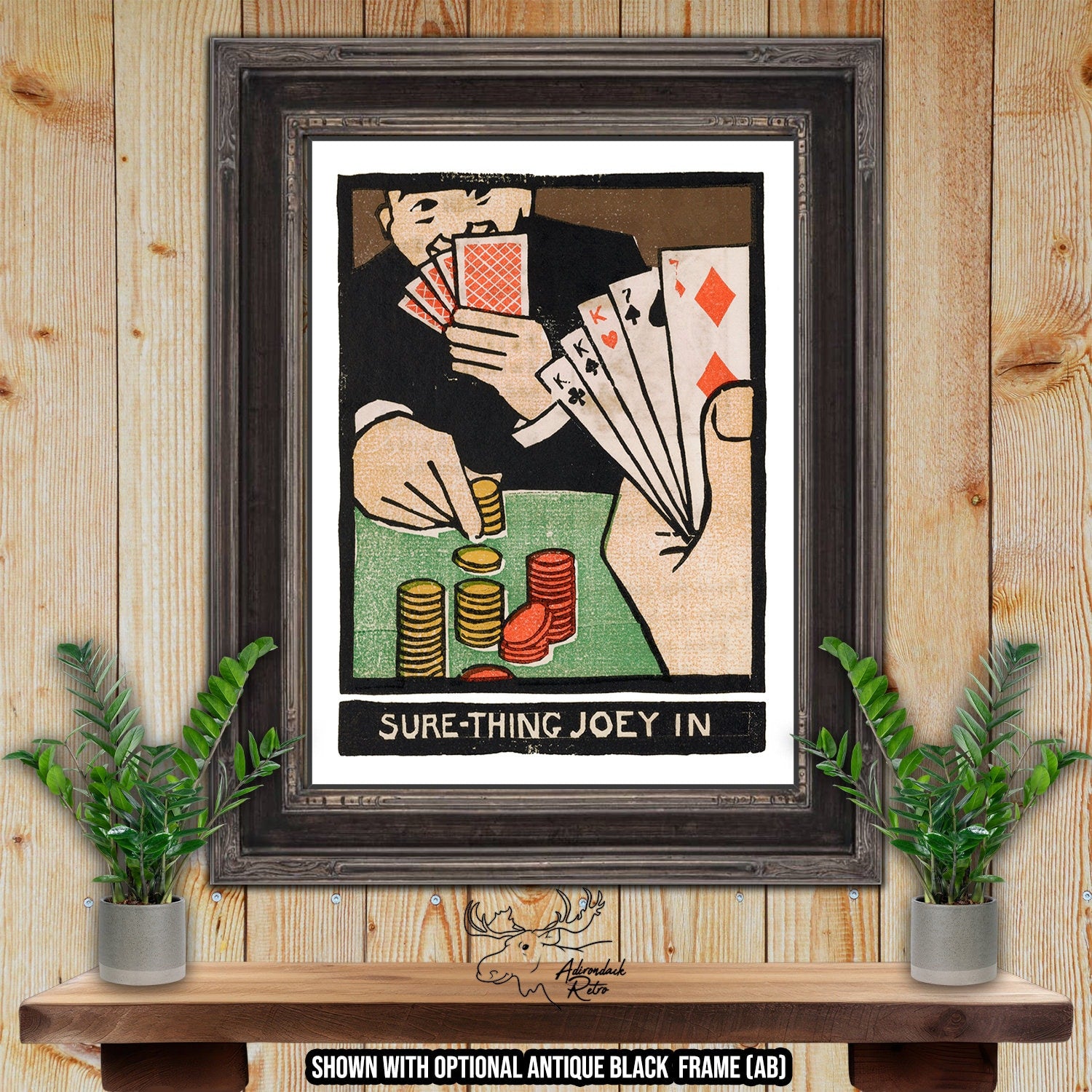 Sure Thing Joey In by Frank Holme Fine Art Poker Rubaiyat Print at Adirondack Retro