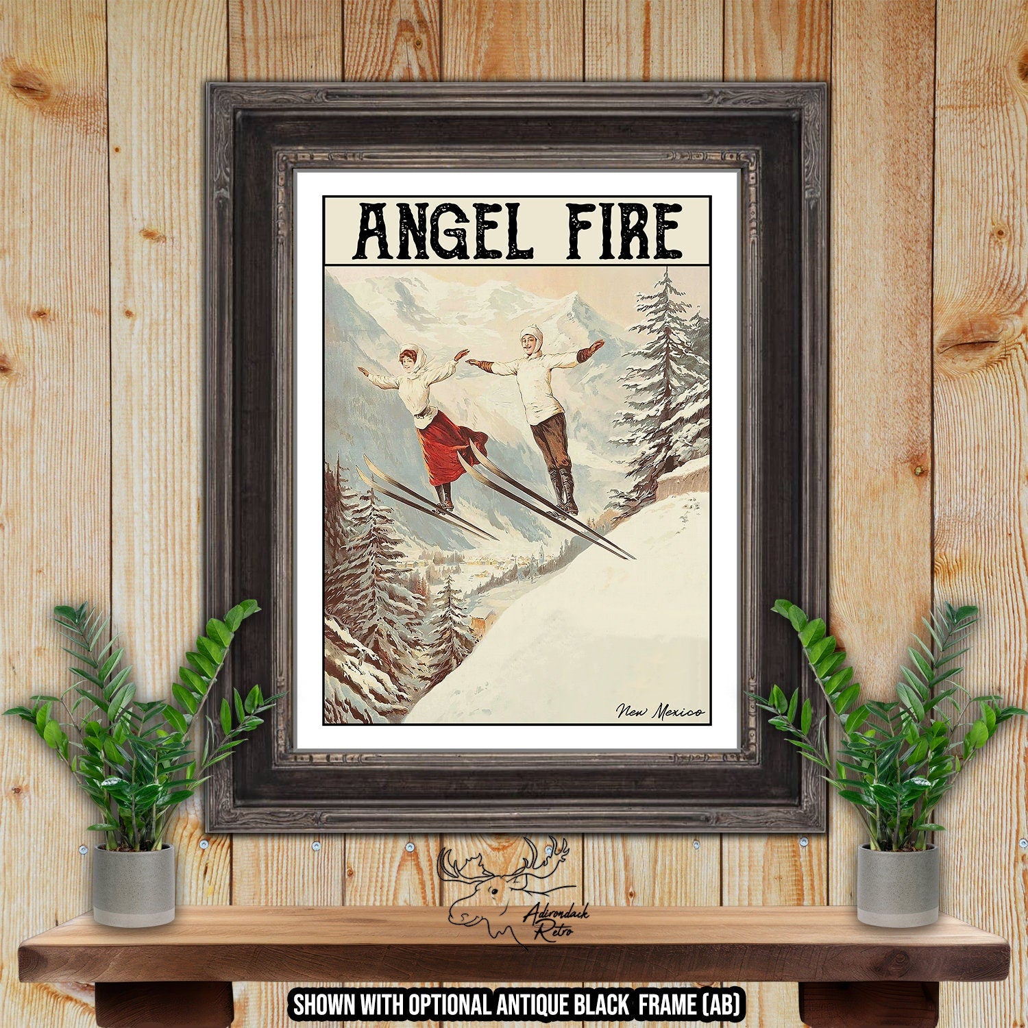 Angel Fire New Mexico Retro Ski Resort Art Print at Adirondack Retro