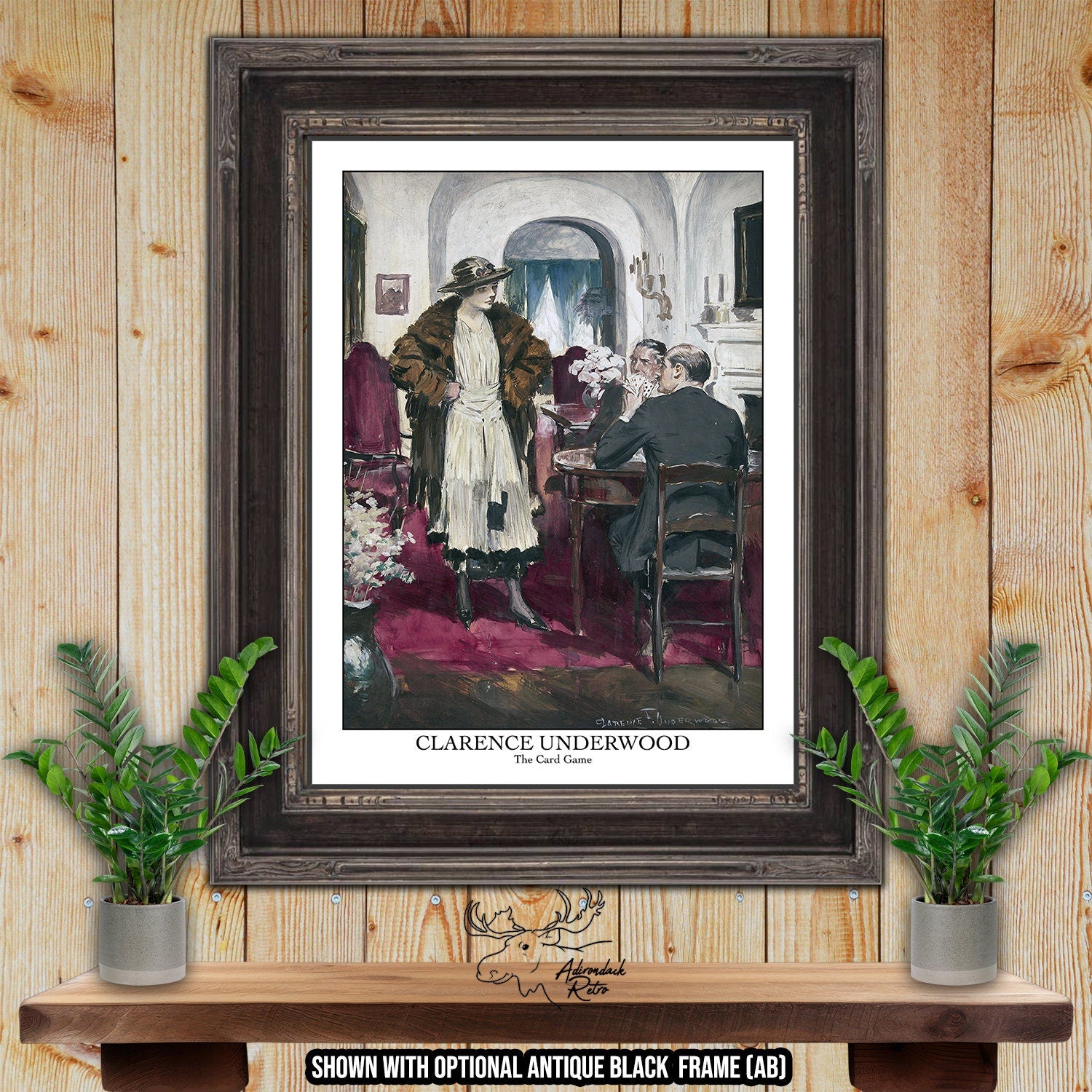 The Card Game by Clarence Underwood Fine Art Print at Adirondack Retro