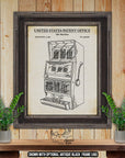 Slot Machine Patent Print - Historic 1984 Gambling Invention at Adirondack Retro