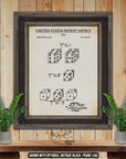 Dice Patent Print - Historic 1951 Game Invention at Adirondack Retro