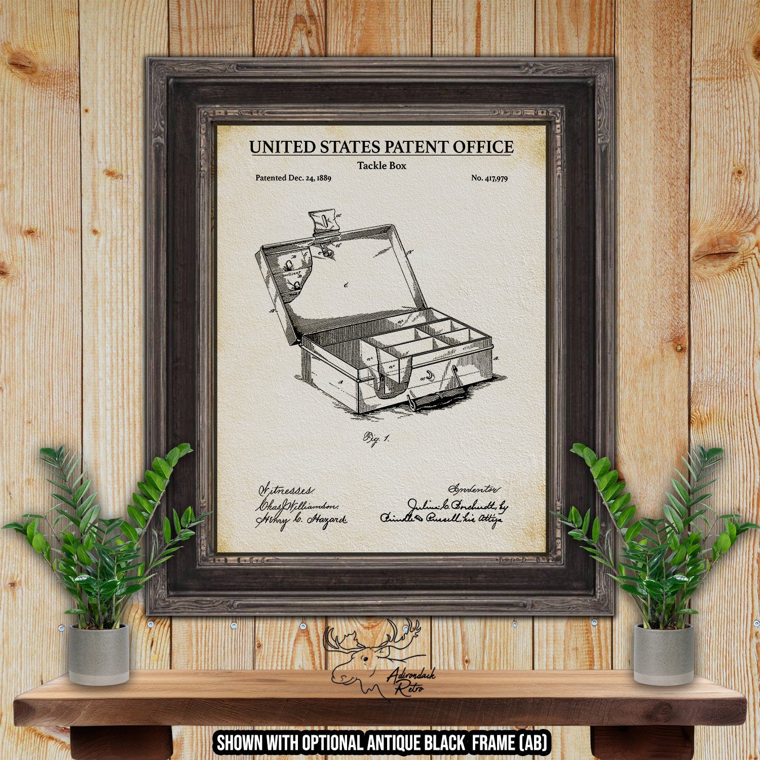 Tackle Box Patent Print - 1889 Fishing Invention at Adirondack Retro