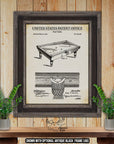 Pool Table Patent Print - Historic 1900 Billiards Invention at Adirondack Retro