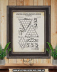 Pool Ball Rack Patent Print - Historic 1972 Billiards Invention at Adirondack Retro