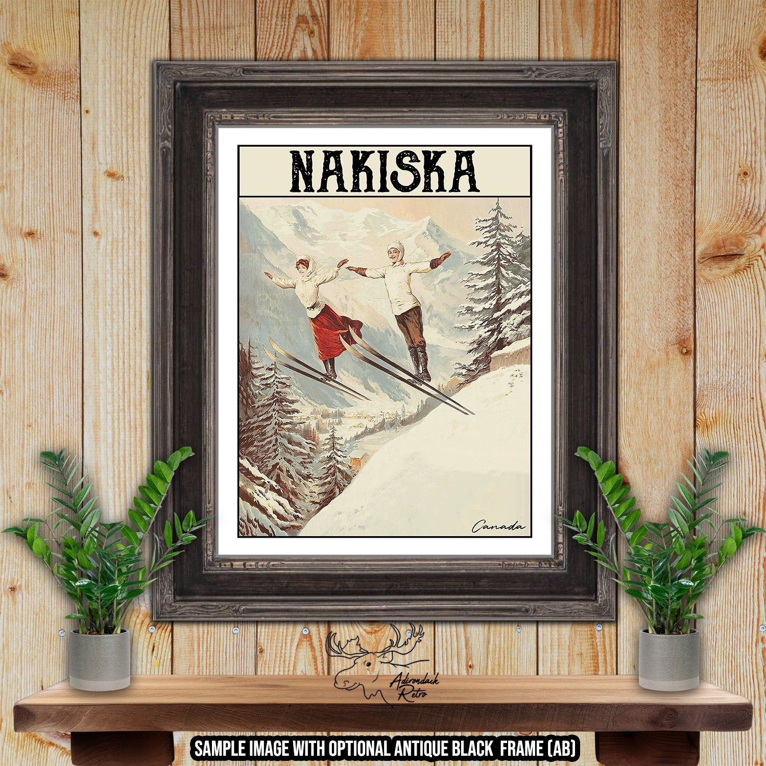 Nakiska Canada Retro Ski Resort Art Print at Adirondack Retro