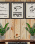 Billiards Patent Print Set of 3 - Retro Billiards Posters at Adirondack Retro