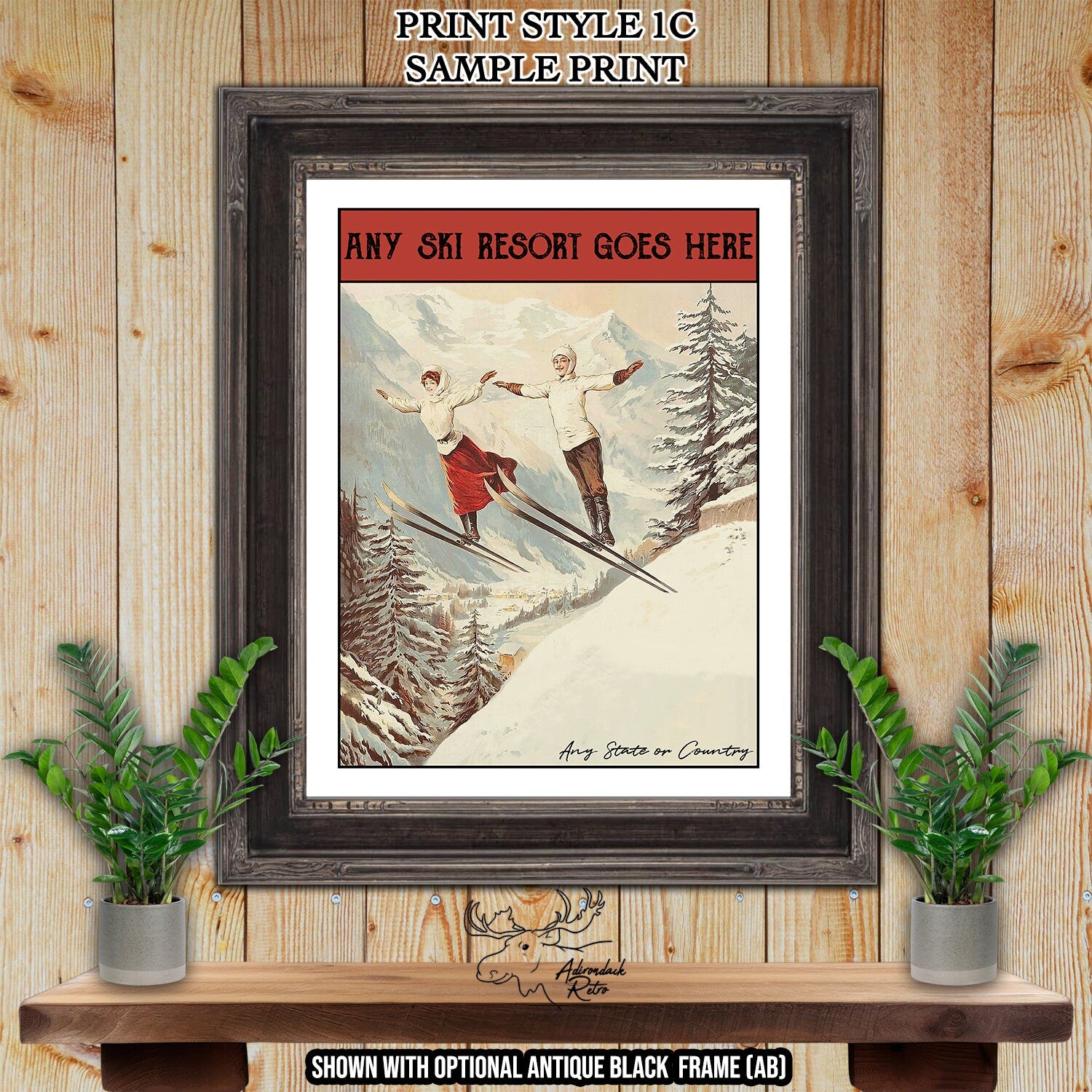 Klosters Switzerland Retro Ski Resort Art Print