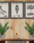 Snowshoeing Patent Print Set of 3 - Snowshoeing Posters at Adirondack Retro