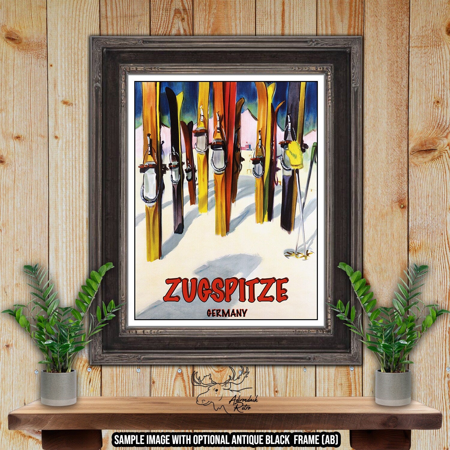 Zugspitze Ski Resort Print - Retro Germany Ski Resort Poster at Adirondack Retro