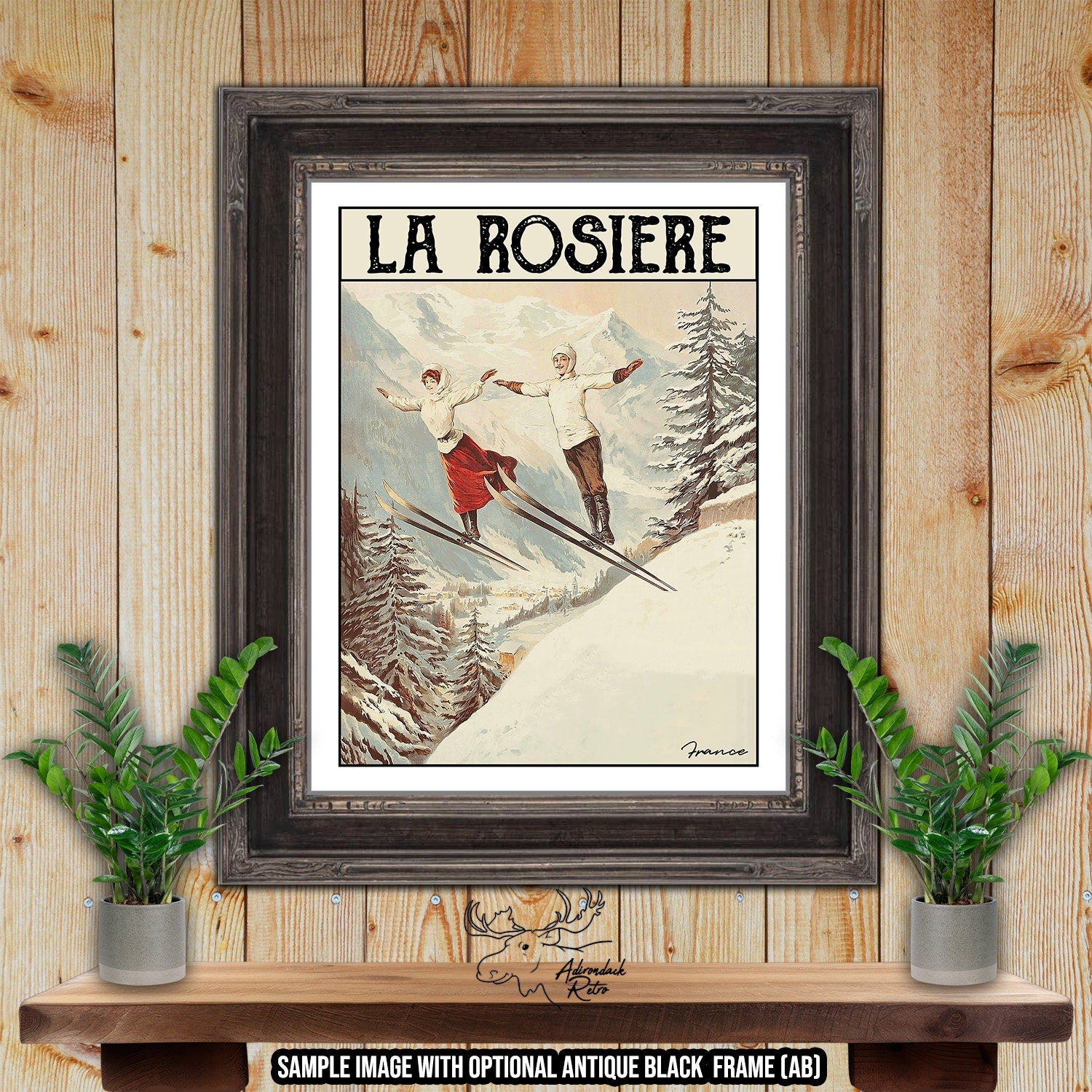 La Rosiere France Retro Ski Resort Art Print at Adirondack Retro