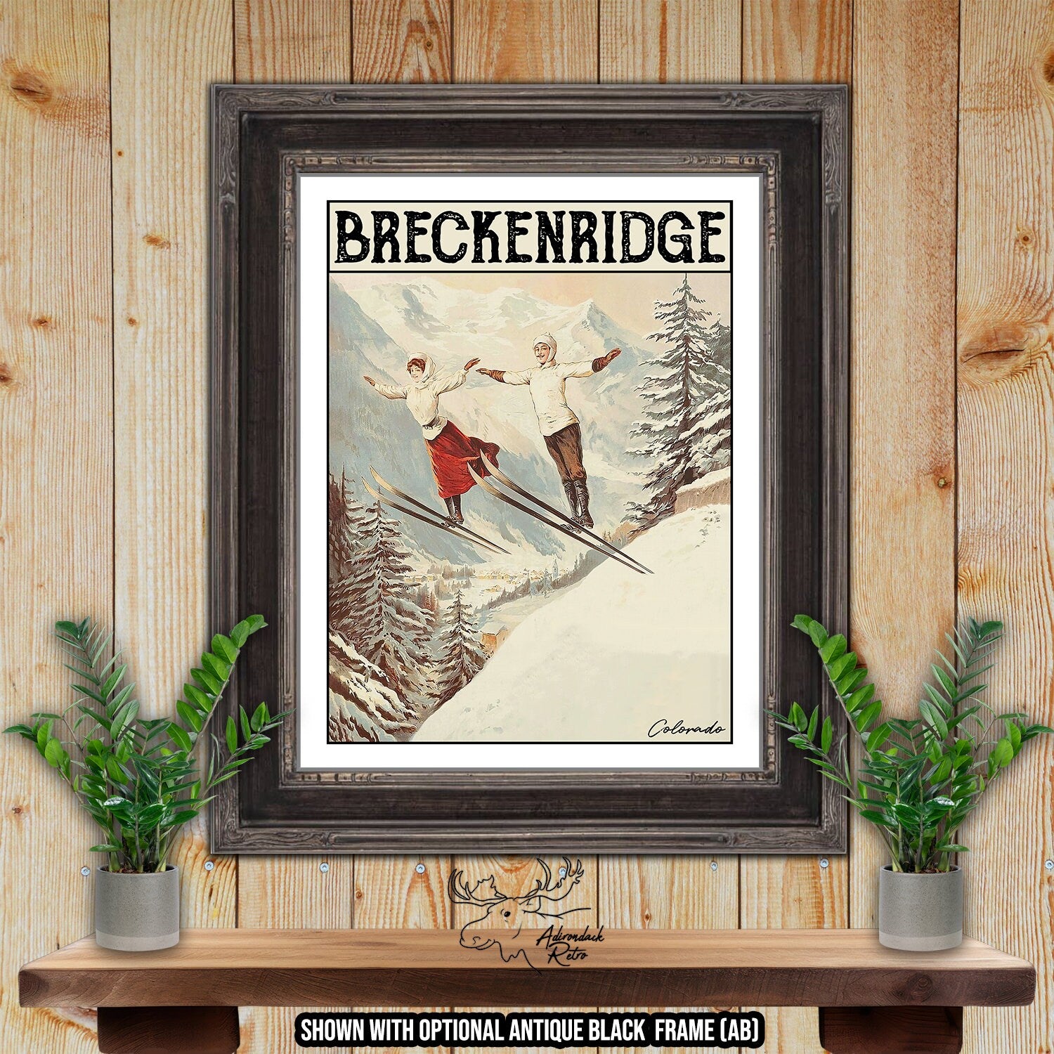 Breckenridge Colorado Retro Ski Resort Art Print at Adirondack Retro
