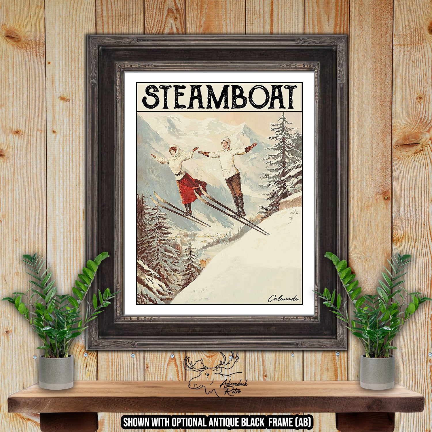 Steamboat Colorado Retro Ski Resort Art Print at Adirondack Retro