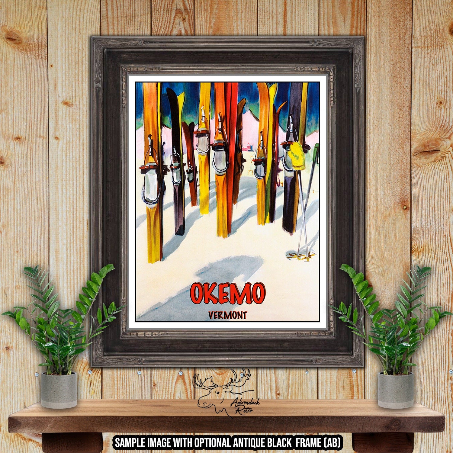 Okemo Vermont Retro Ski Resort Poster at Adirondack Retro
