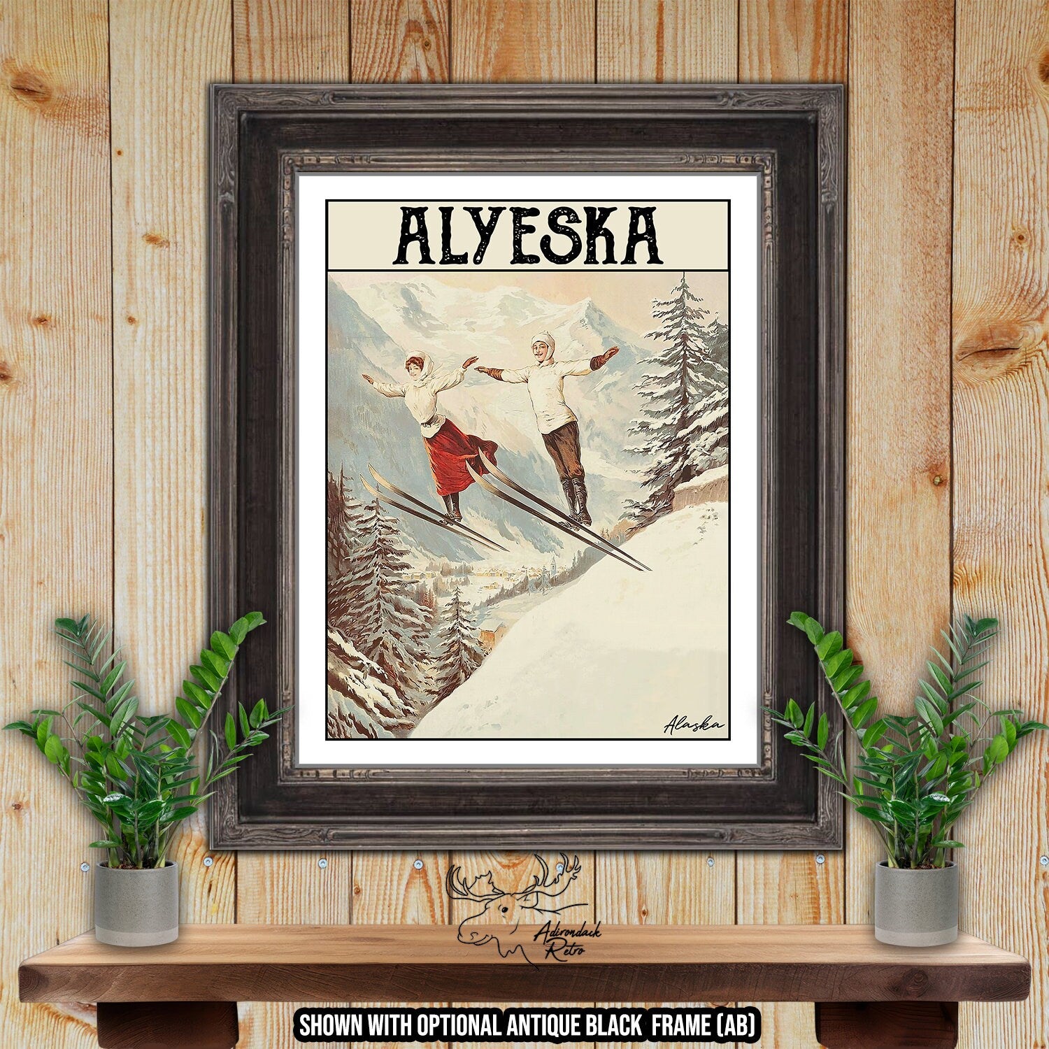 Alyeska Alaska Retro Ski Resort Print at Adirondack Retro
