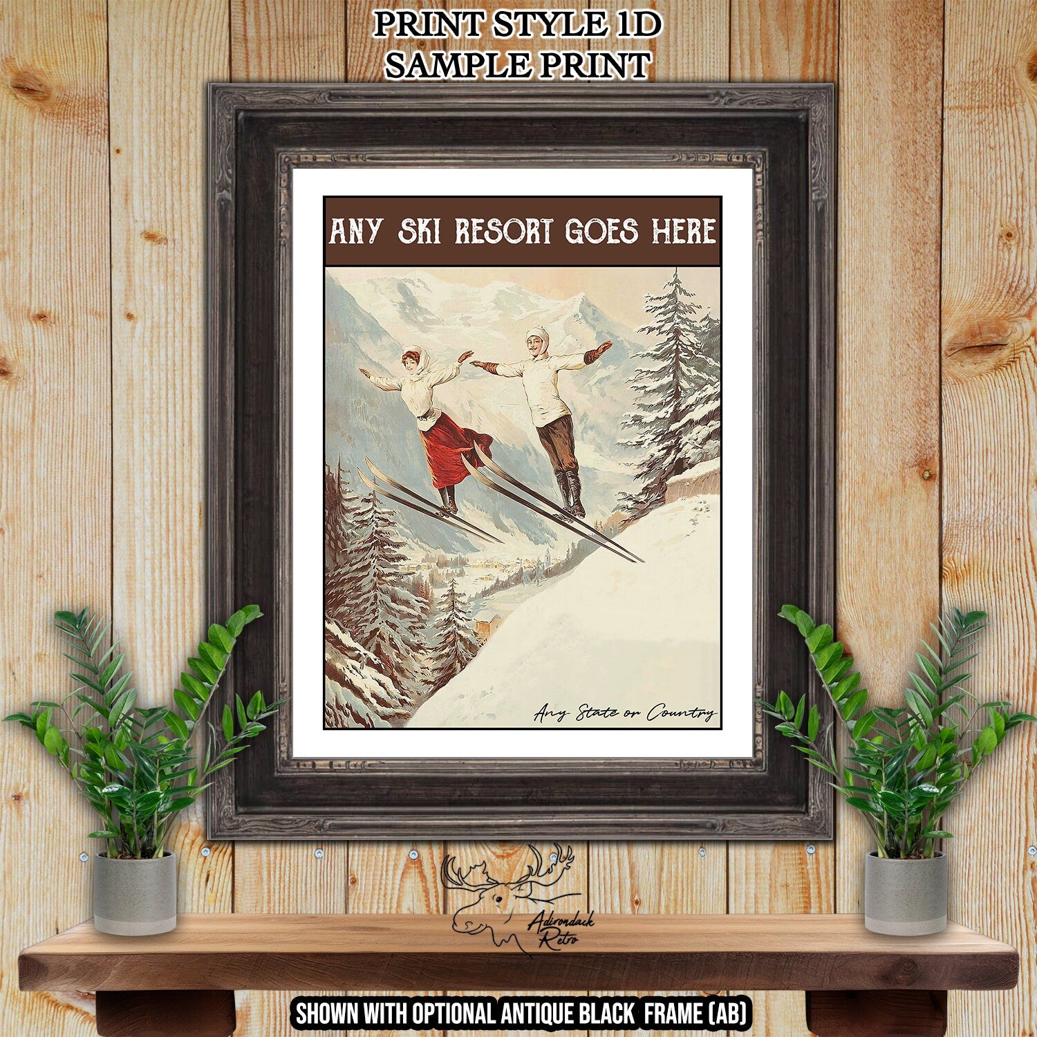 Grindelwald Switzerland Retro Ski Resort Art Print