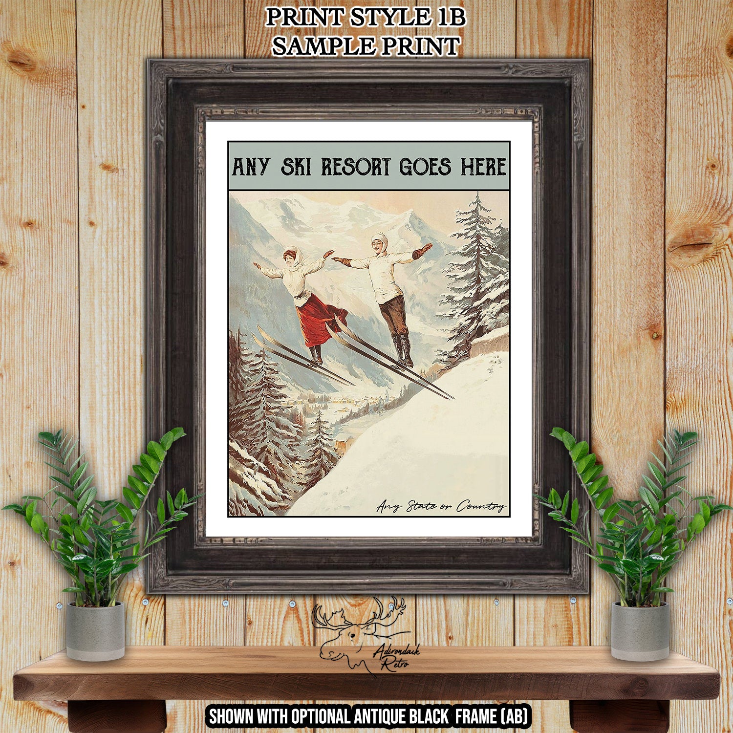 Zweisimmen Switzerland Retro Ski Resort Art Print