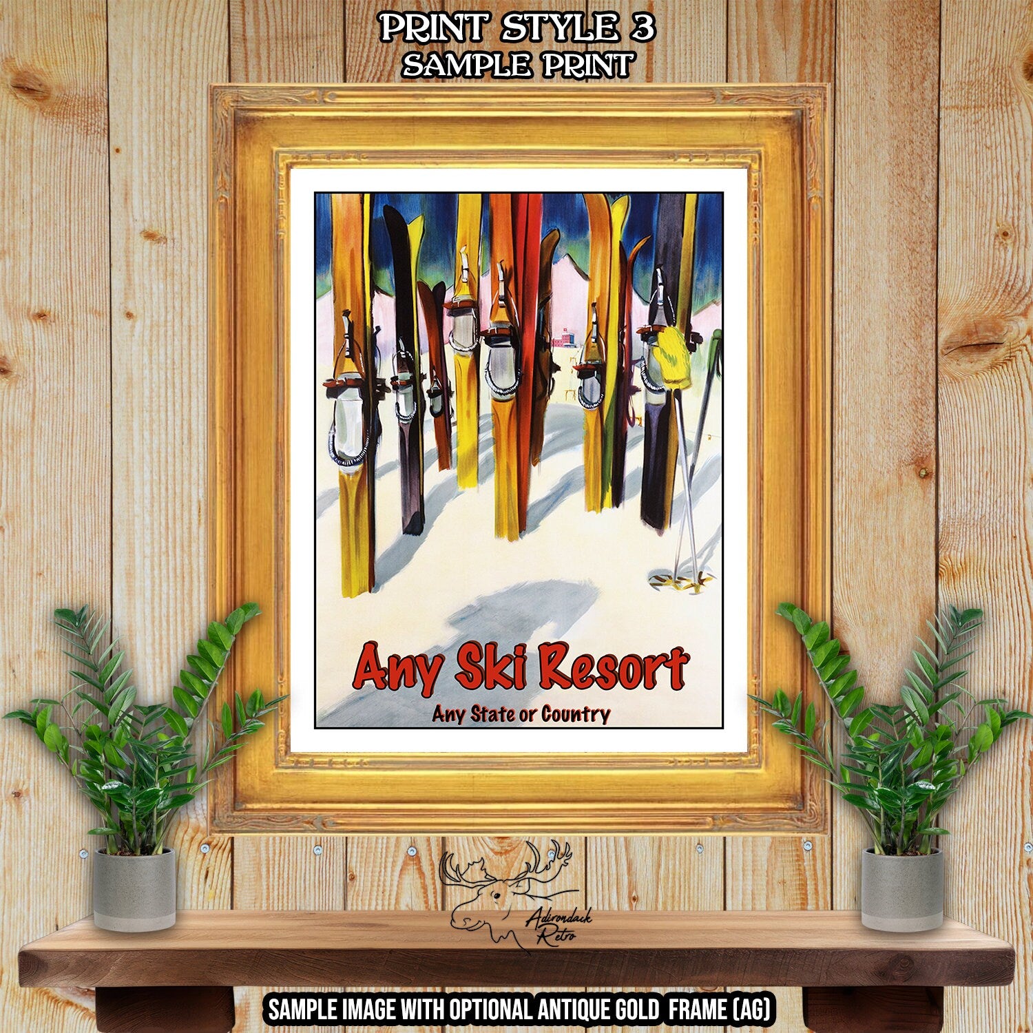 Garmisch Ski Resort Print - Retro Germany Ski Resort Poster