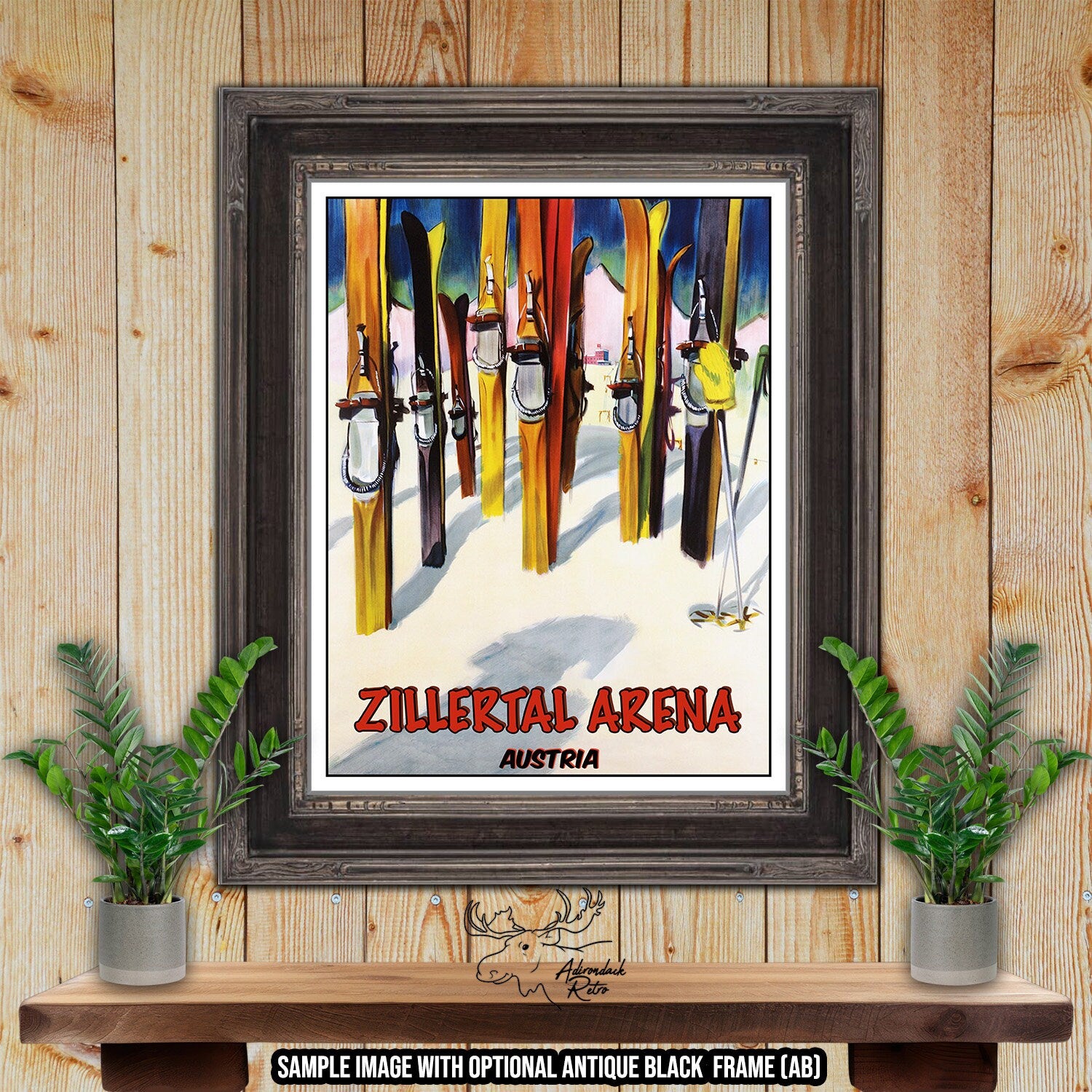 Zillertal Arena Ski Resort Print - Retro Austria Ski Resort Poster at Adirondack Retro