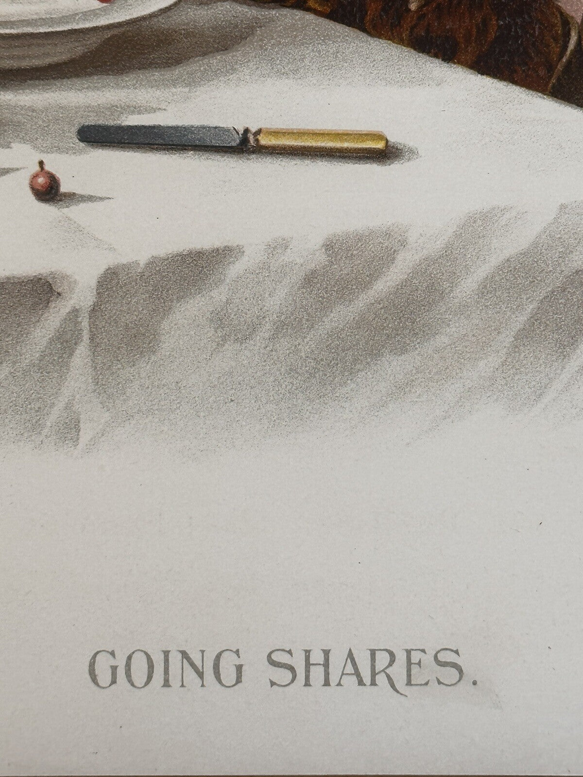 1894 &quot;Going Shares&quot; Chromolithograph Print | Magazine Illustration