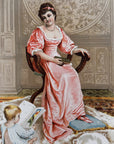 1891 "Mama’s Boy Will Be An Author" Chromolithograph Print | Magazine Illustration