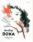1951 Doxa Montres Watch Vintage  Print Ad A.J. Veilhan Illustration France