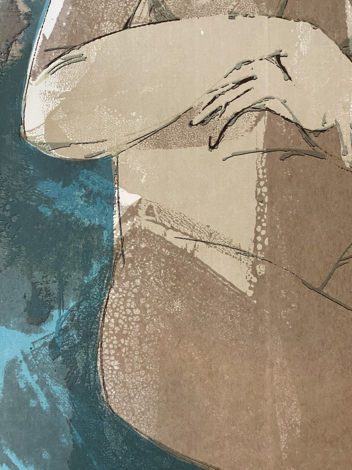 SEATED FIGURE Robert Alan Smith ORIGINAL Artist Signed Serigraph c 1960 Ltd. Ed.