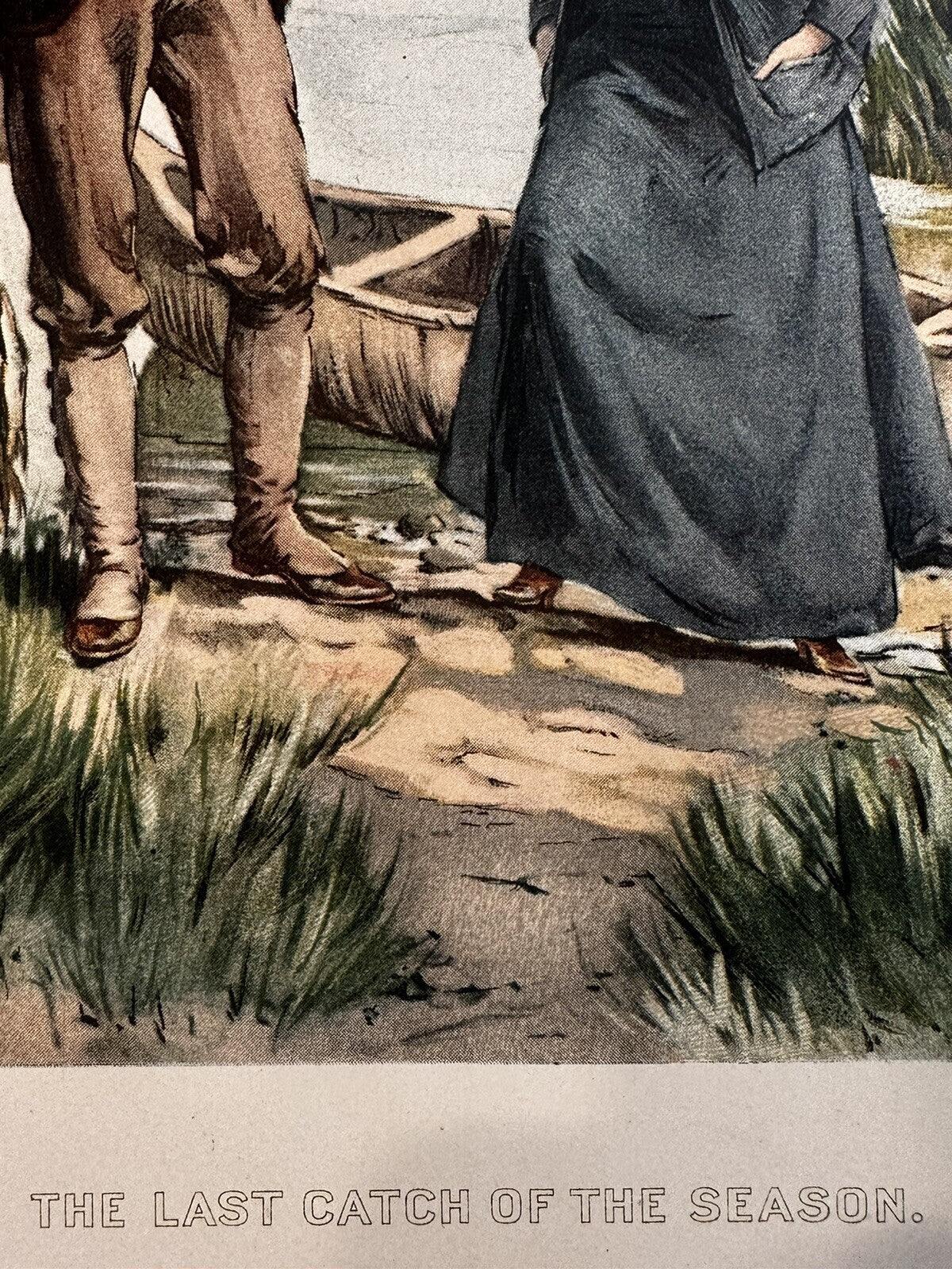 1895 &quot;The Last Catch Of The Season&quot; Chromolithograph Print | Magazine Illustration