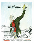 1947 H. Moreau & Cie Fabrics Vintage Print Ad - Pierre Mourgue Art - Golf Clubs