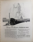 1935 Chesapeake & Ohio Lines Vintage Railroad Print Ad Capitol George Washington